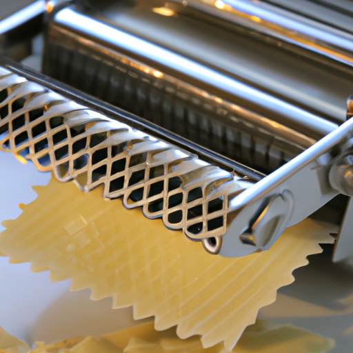 Een opzetstuk voor spaghetti bevestigd aan de pastamachine