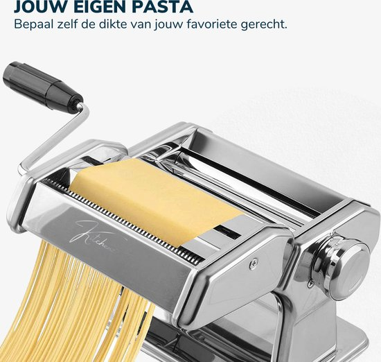 Kitchenz® pastamachine pastamaker met pasta droogrek pasta starterset pasta roller voor: ravioli , spaghetti , lasagne , etc. incl. receptenboek nrggn47l1ryn y09xnr