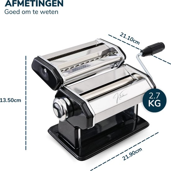 Kitchenz® pastamachine zwart pastamaker pasta starterset spaghetti machine pasta roller ook voor: ravioli, lasagne, spätzle etc. incl. receptenboek ebyyoxoqpr2l lz2pb1