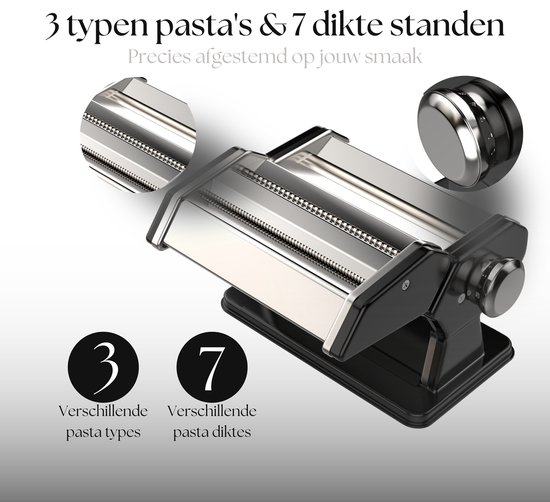 La cuisina pastamachine incl. meelkwast, zonder droogrek, recepten e book pastamaker 3 pasta types 7 verschillende diktes 8gmzn7x744wj qq3kqy