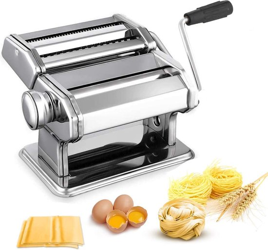 Pastamachine rvs verse handmatige pasta roller machine cutter met klem voor spaghetti pasta lasagne eenvoudige reiniging en gebruik pasta machine noodle machine bpq1gxzj88zk gmyod5