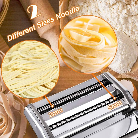 Pastamachine rvs verse handmatige pasta roller machine cutter met klem voor spaghetti pasta lasagne eenvoudige reiniging en gebruik pasta machine noodle machine m6g7w0bvlvo3 gmyod5
