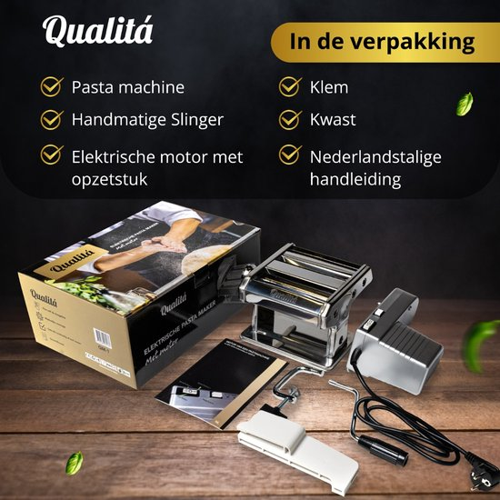 Qualitá pastamachine elektrisch – pasta maker – pasta machine – rvs jxmkw3ov1z82 oypx9z