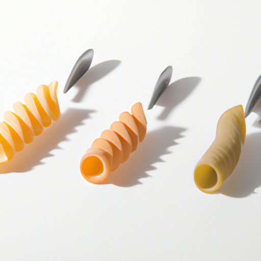 Twee afneembare messen naast elkaar voor het snijden van verschillende soorten pasta